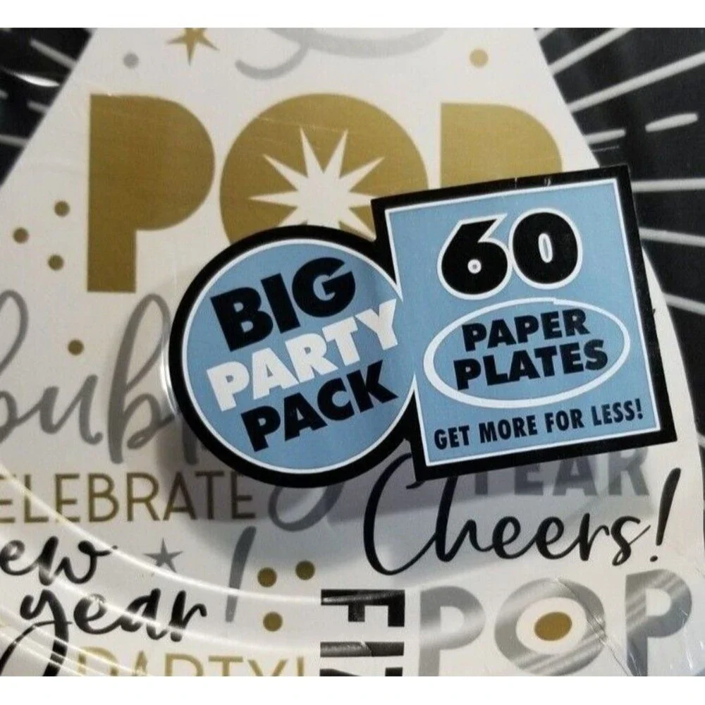 New Year's Party Plates 60 Count Pack Celebrate the New Year 9